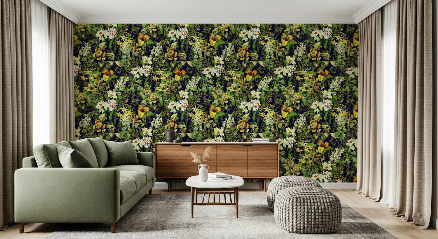 Rustic Botanical Forest Illustration Wallpaper⁠