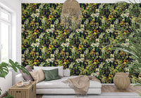 Rustic Botanical Forest Illustration Wallpaper⁠