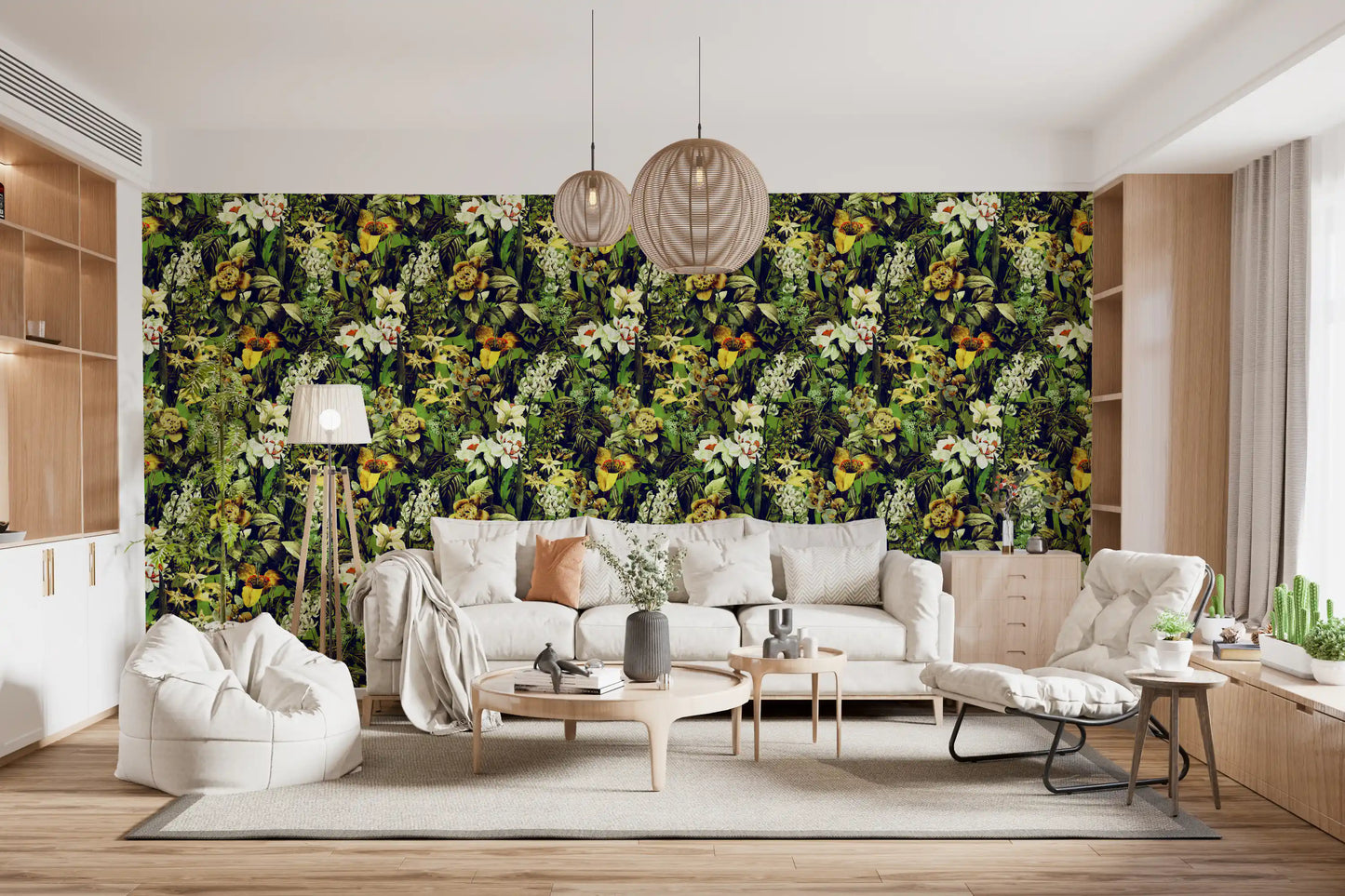 Rustic Botanical Forest Illustration Wallpaper⁠