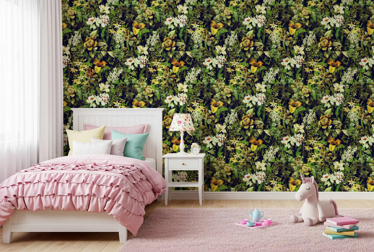 Rustic Botanical Forest Illustration Wallpaper⁠
