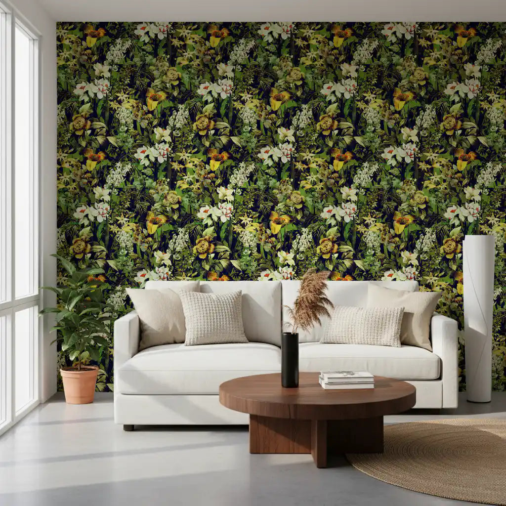 Rustic Botanical Forest Illustration Wallpaper⁠