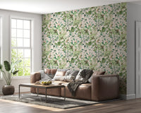 Soft Sage Floral Meadow Wallpaper⁠