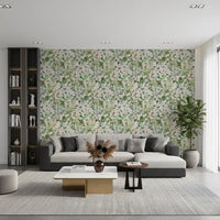 Soft Sage Floral Meadow Wallpaper⁠