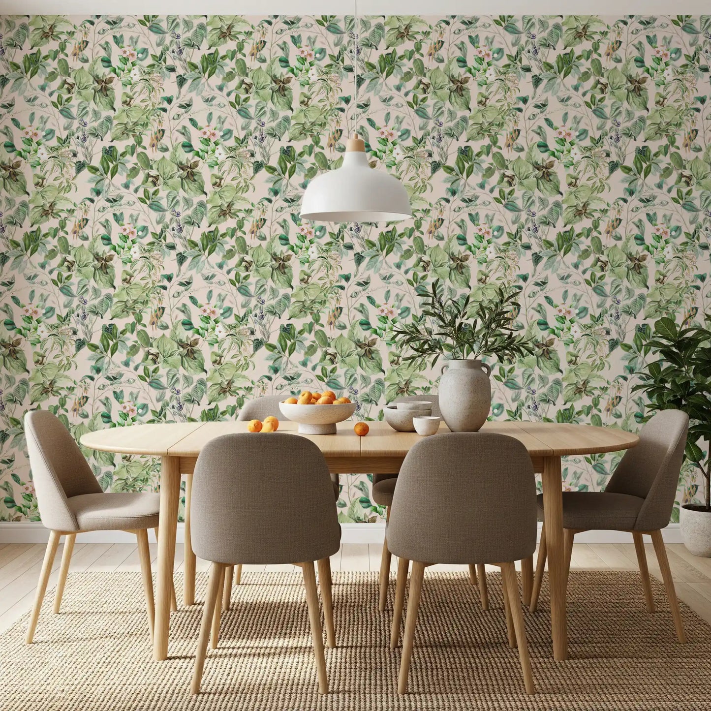 Soft Sage Floral Meadow Wallpaper⁠