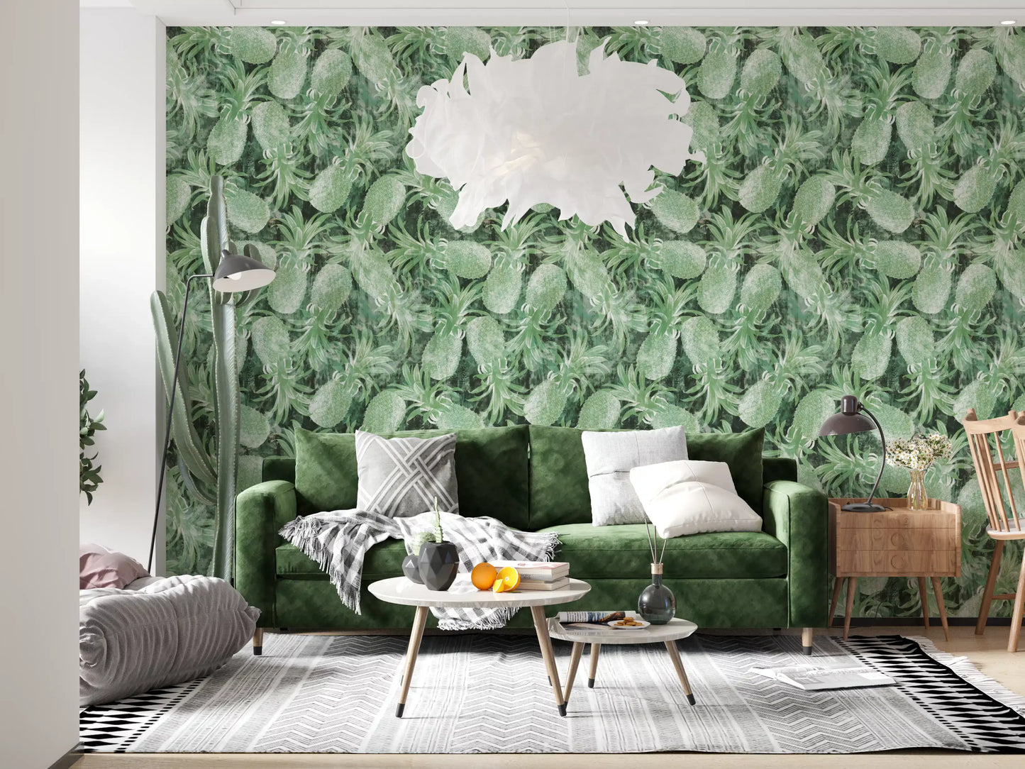 Rustic Tropical Pineapple Art Wallpaper⁠