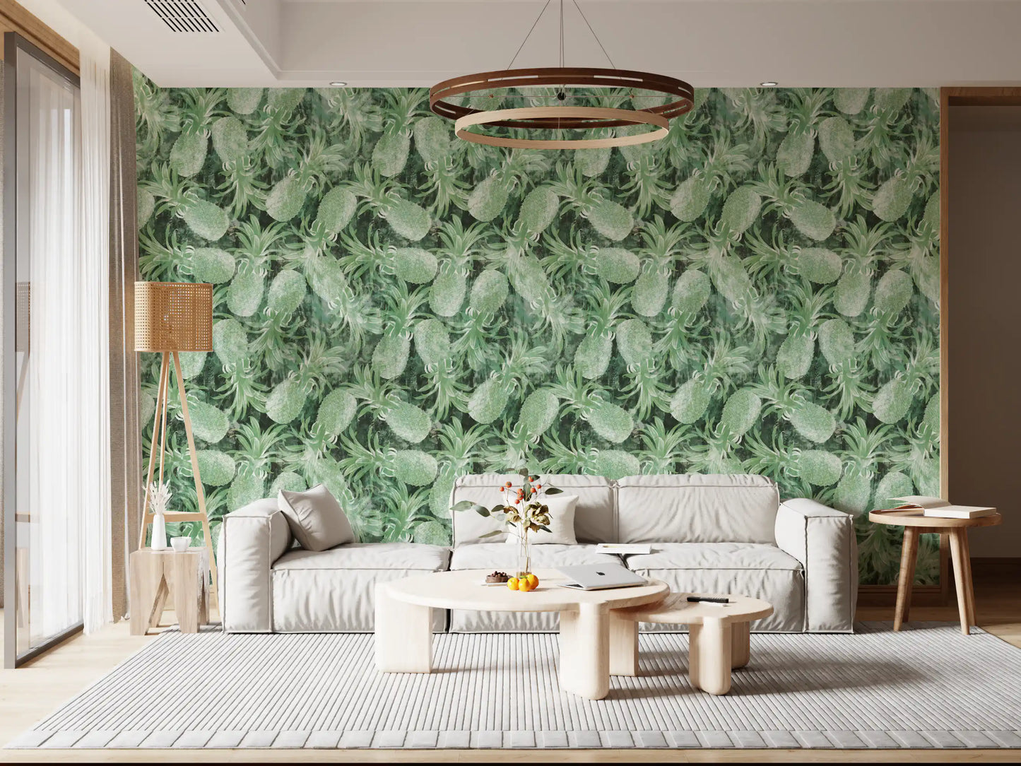 Rustic Tropical Pineapple Art Wallpaper⁠