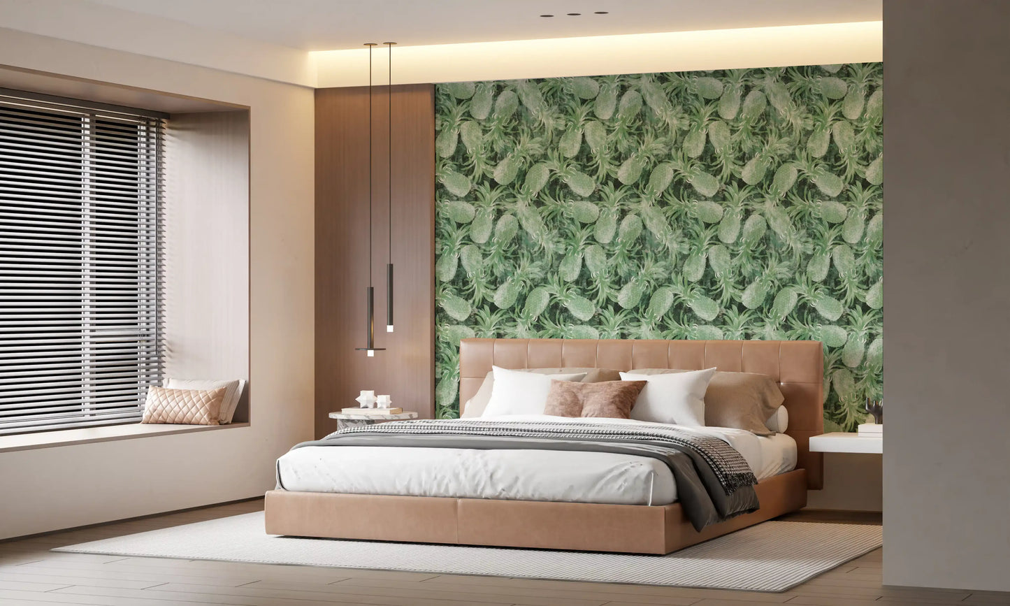 Rustic Tropical Pineapple Art Wallpaper⁠