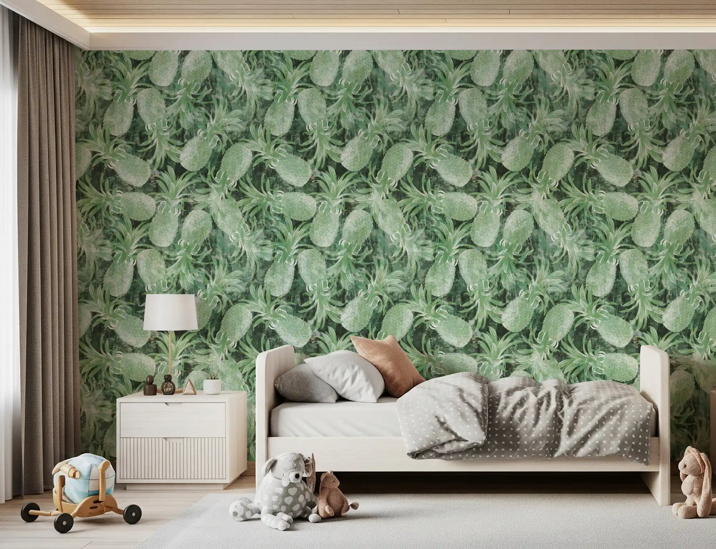Rustic Tropical Pineapple Art Wallpaper⁠