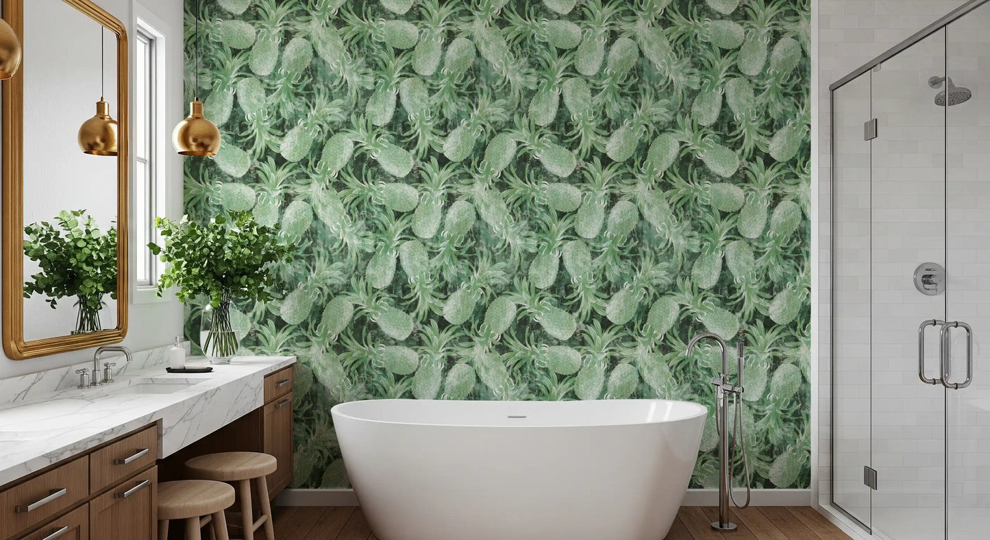 Rustic Tropical Pineapple Art Wallpaper⁠