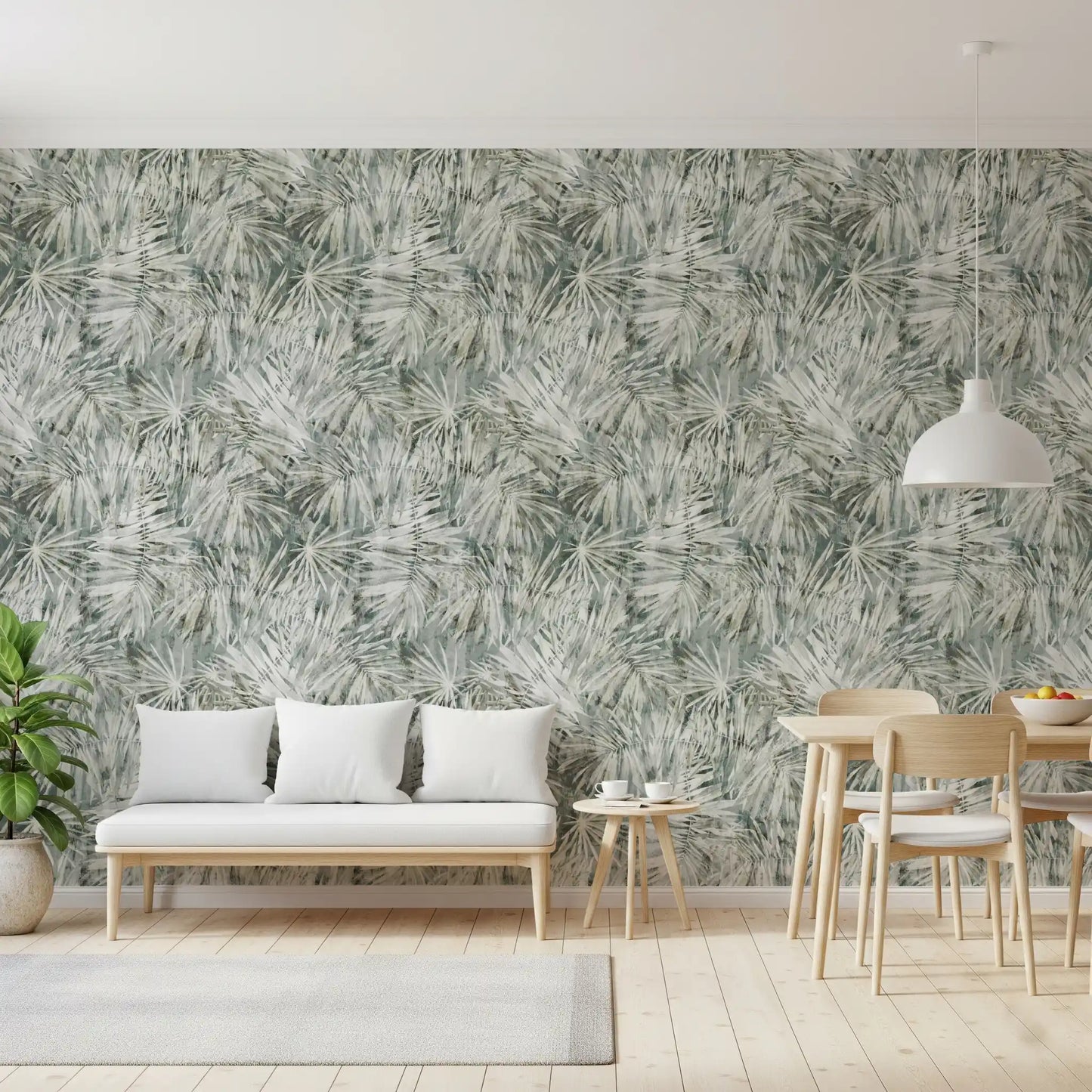 Misty Fern Botanical Art Wallpaper⁠