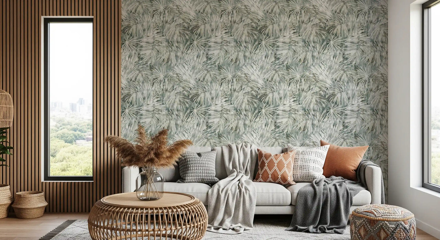 Misty Fern Botanical Art Wallpaper⁠