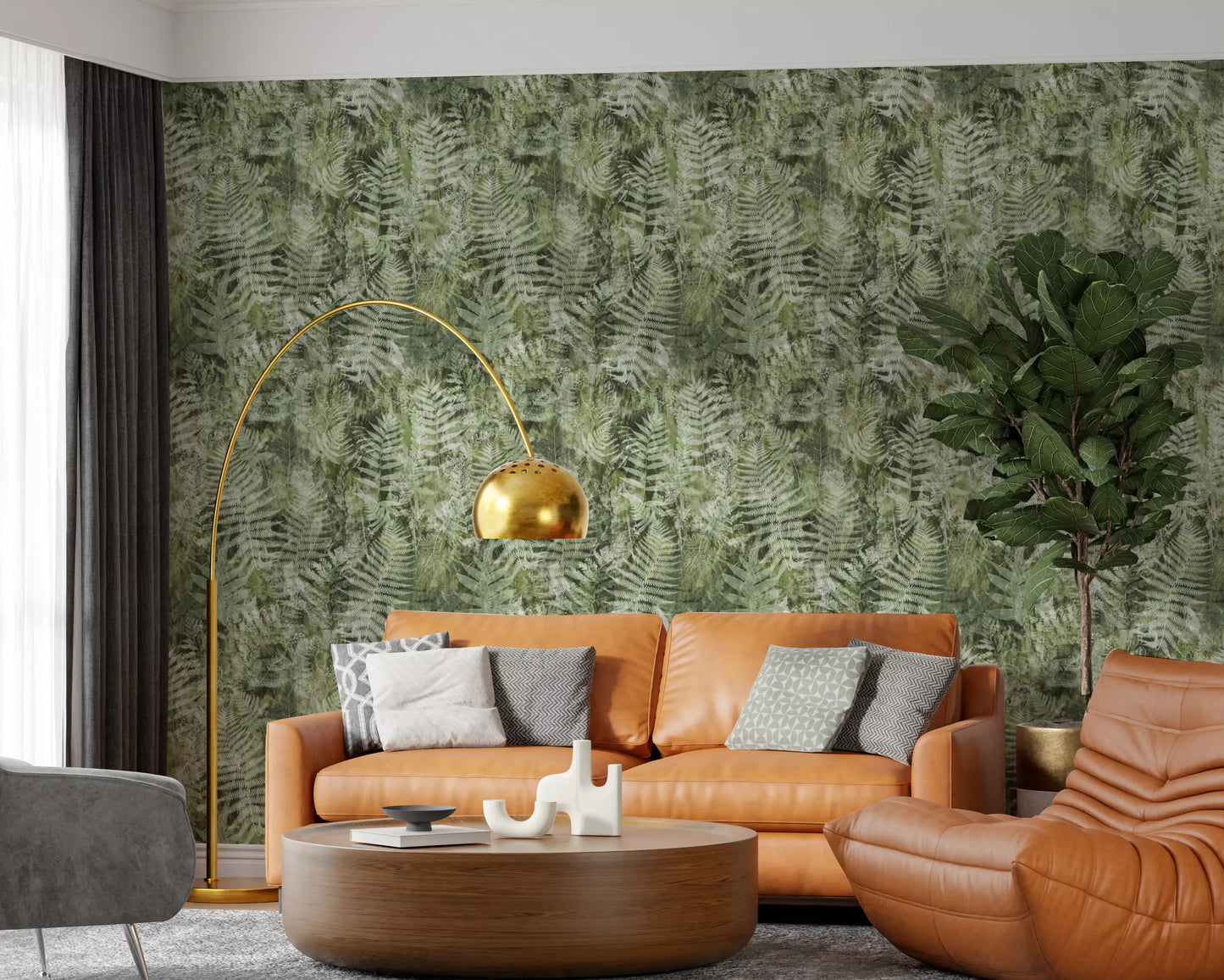 Forest Fern Botanical Print Wallpaper⁠