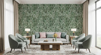 Muted Forest Leaf Ombre Art Wallpaper⁠
