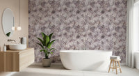 Vintage Lilac Floral Sketch Wallpaper⁠
