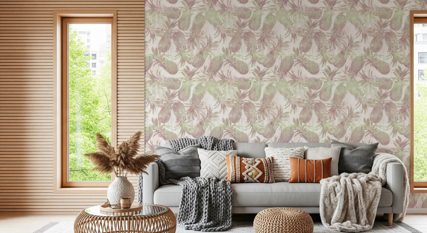 Sun-Drenched Tropical Fruit Motif Wallpaper⁠