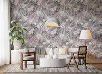 Muted Tropical Palm and Floral Drift Wallpaper⁠