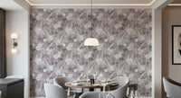 Muted Tropical Palm and Floral Drift Wallpaper⁠