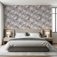 Muted Tropical Palm and Floral Drift Wallpaper⁠