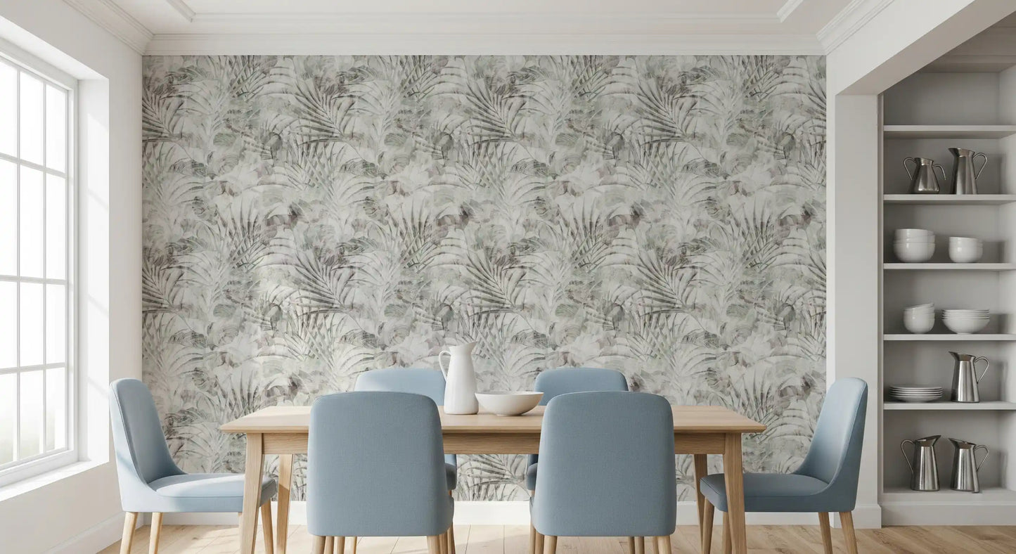 Muted Tropical Foliage Wallpaper⁠