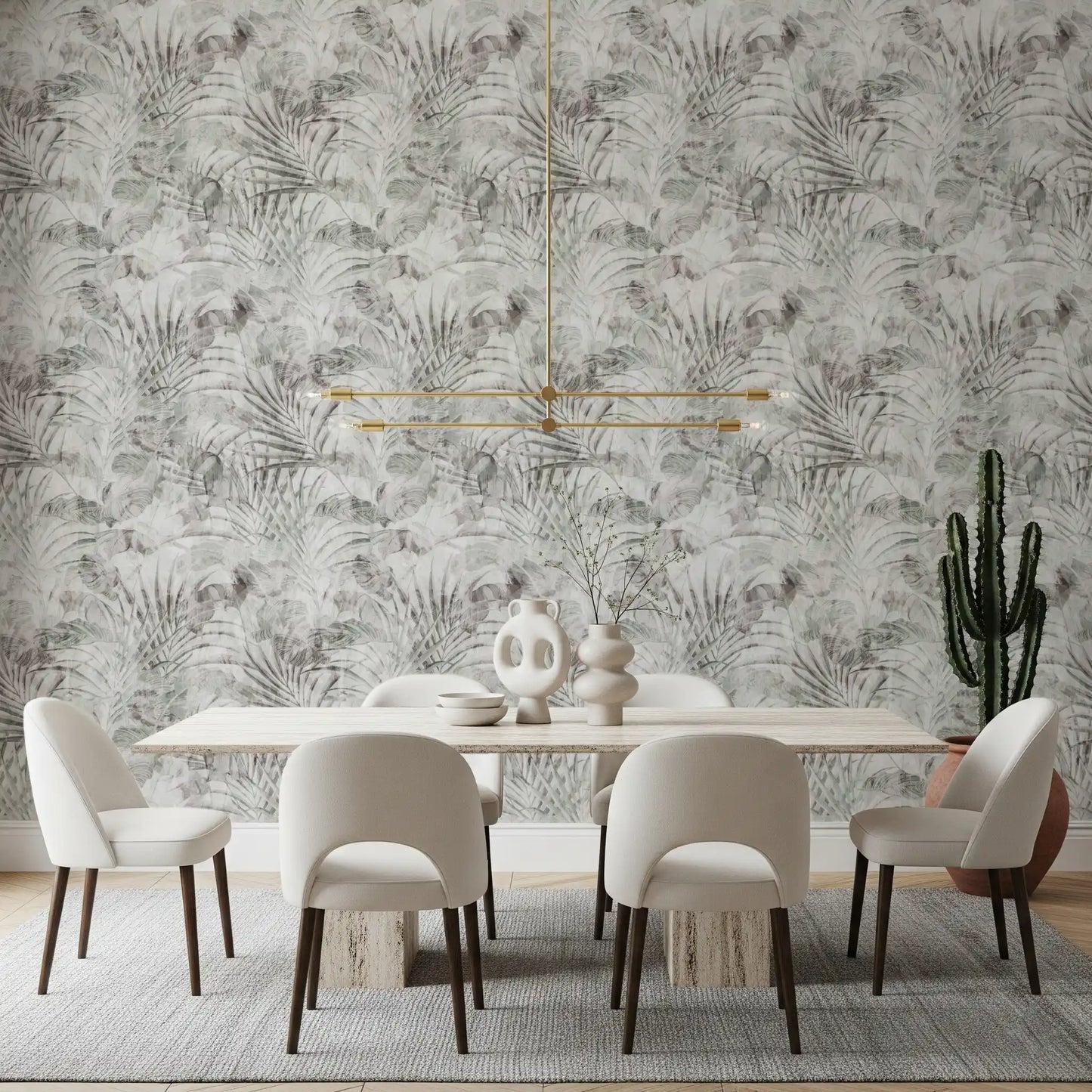 Muted Tropical Foliage Wallpaper⁠