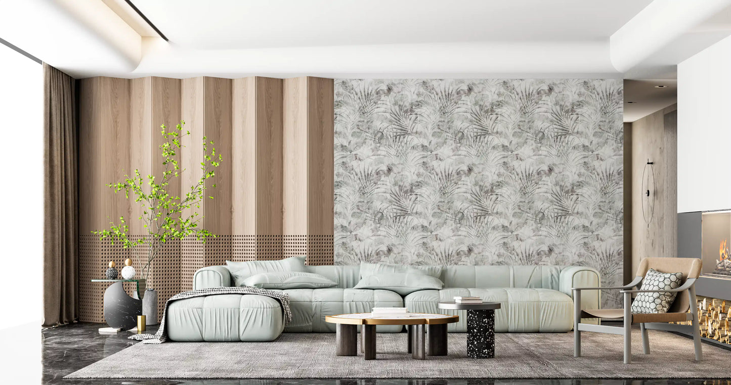 Muted Tropical Foliage Wallpaper⁠
