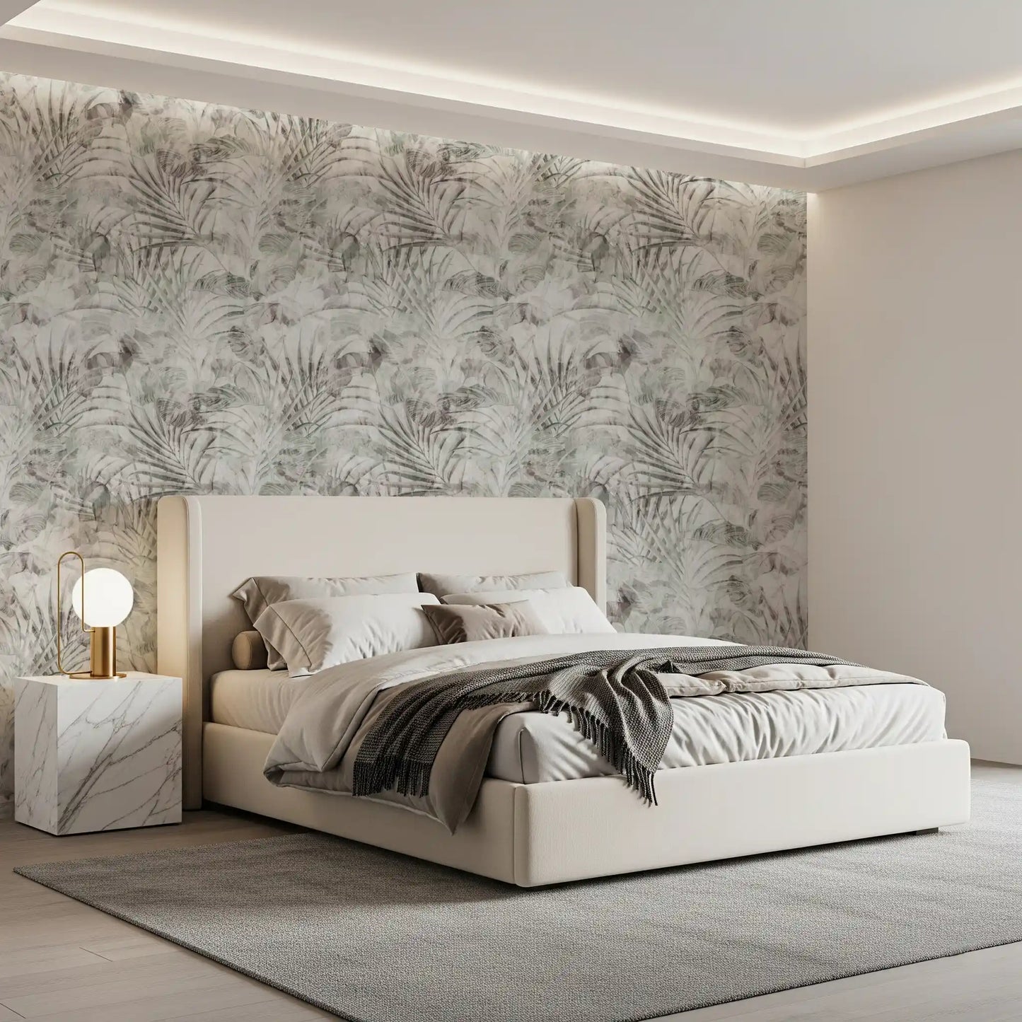 Muted Tropical Foliage Wallpaper⁠
