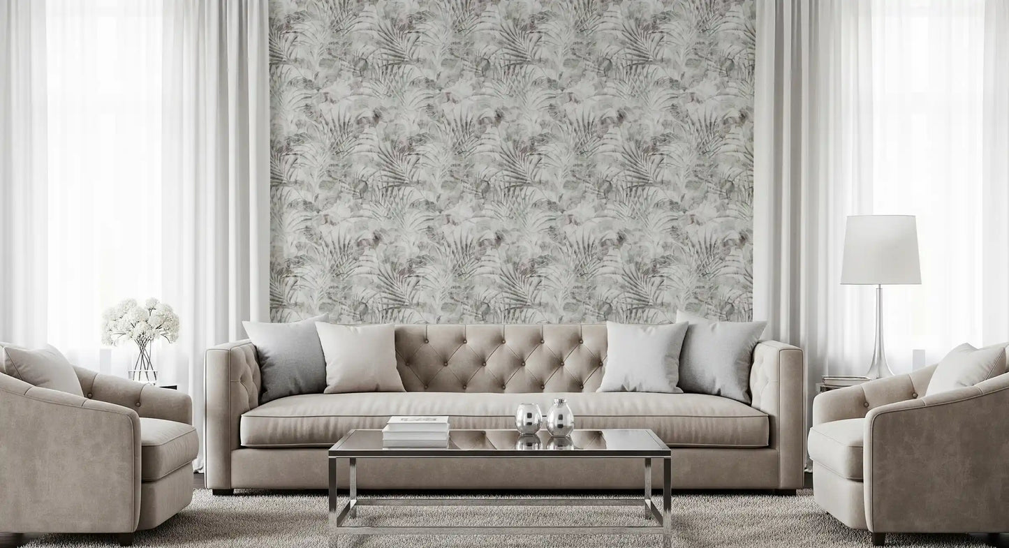 Muted Tropical Foliage Wallpaper⁠