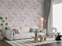 Branchy stems link the blooms across the wallpaper background GD12352
