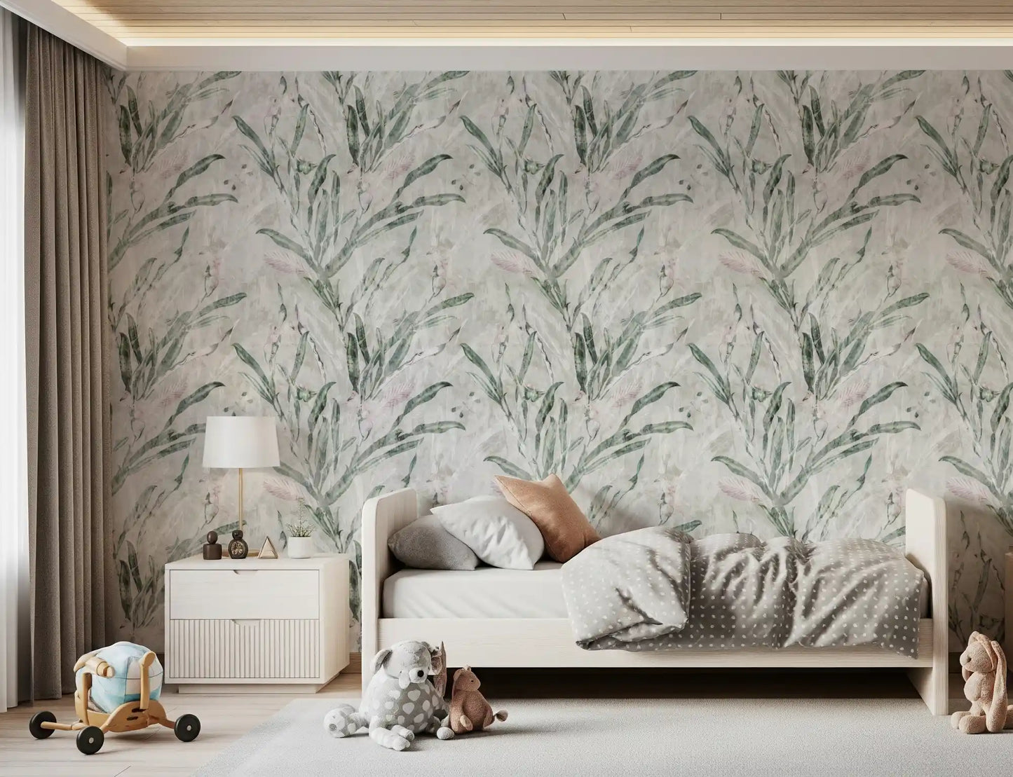 Ethereal Botanical Sage and Blush Wallpaper⁠