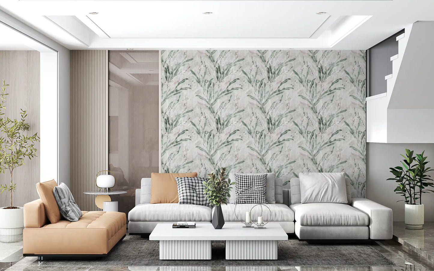 Ethereal Botanical Sage and Blush Wallpaper⁠