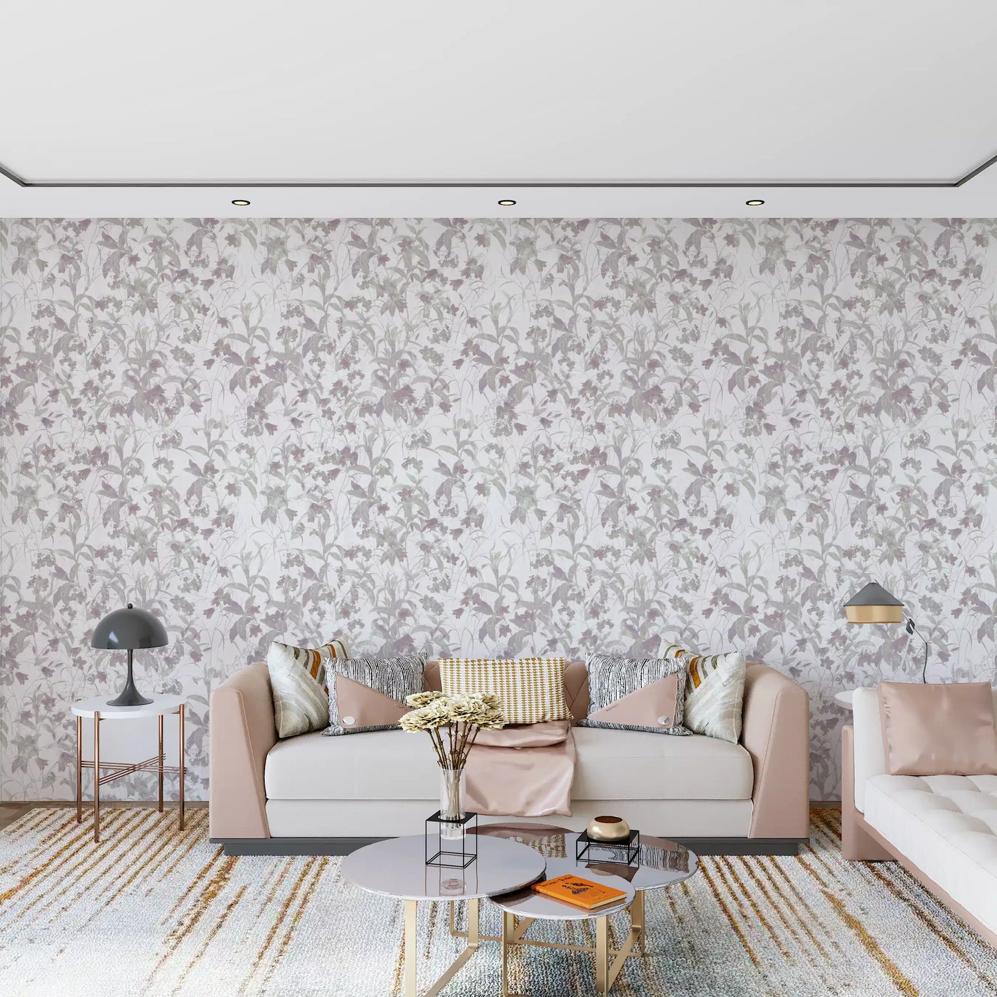 Serene Watercolor Botanical Trail Wallpaper⁠