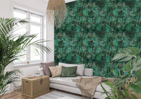 Abstract Emerald Fractured Glaze Wallpaper⁠