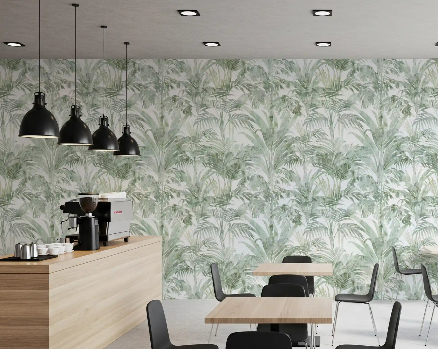 Sage Botanical Palm Fronds Wallpaper⁠