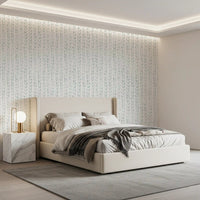 Soft Watercolor Vertical Leaf Vine Pattern Wallpaper⁠
