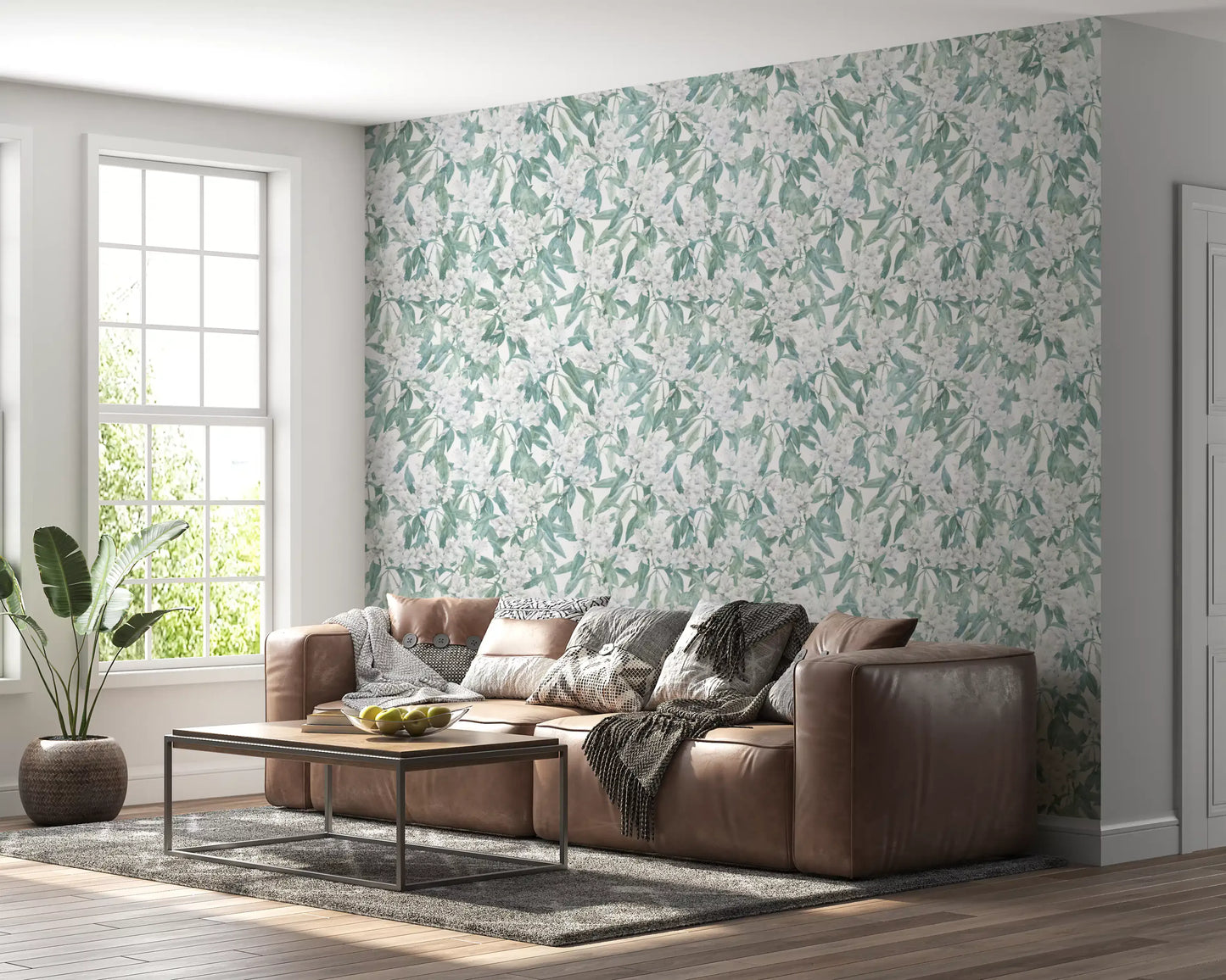 Minimalist Garden Leaf Trail Wallpaper⁠