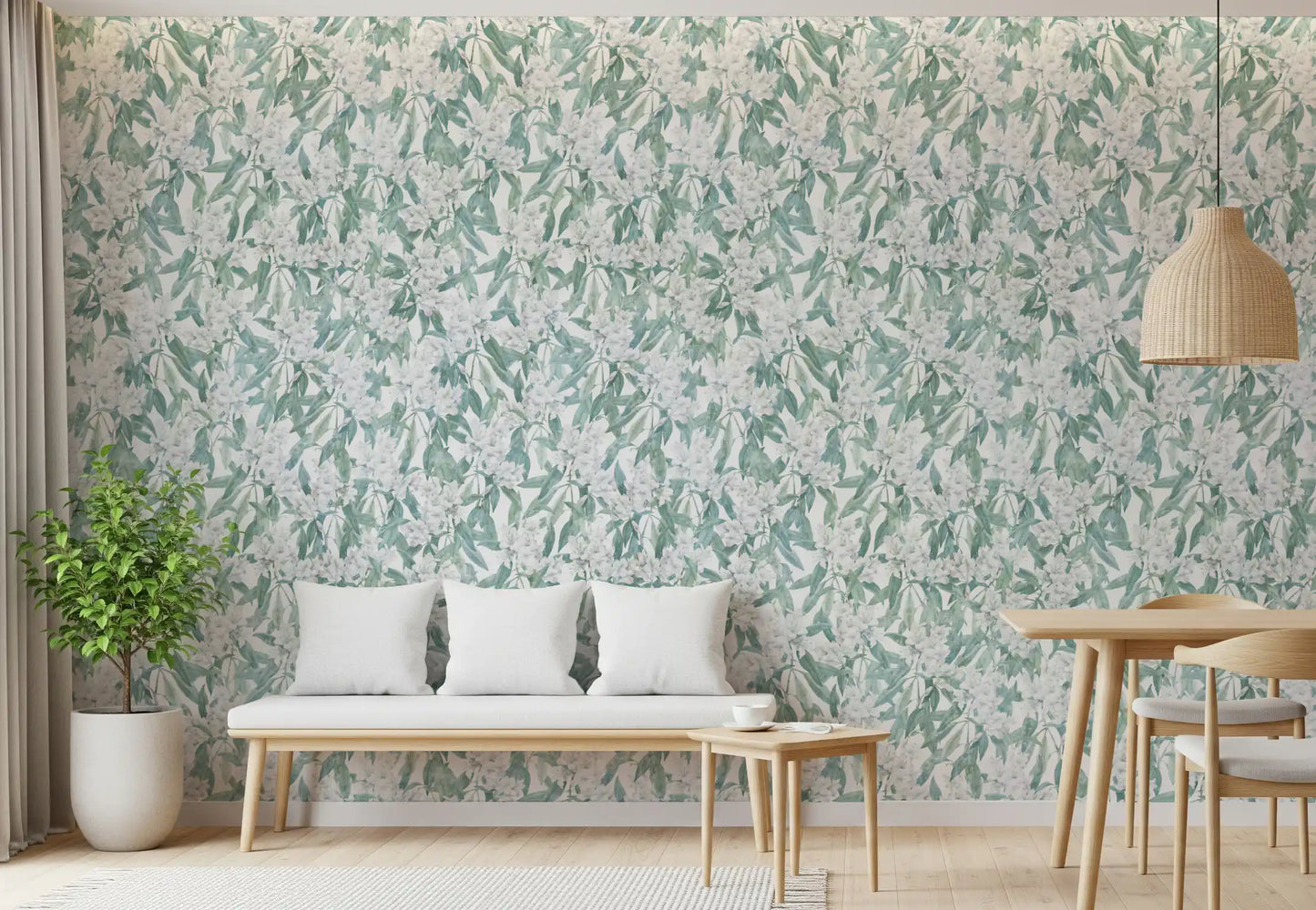 Minimalist Garden Leaf Trail Wallpaper⁠