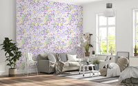 Whimsical Wildflower Garden Motif Wallpaper⁠