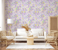 Whimsical Wildflower Garden Motif Wallpaper⁠