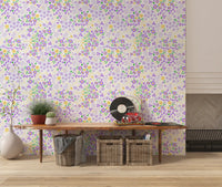 Whimsical Wildflower Garden Motif Wallpaper⁠