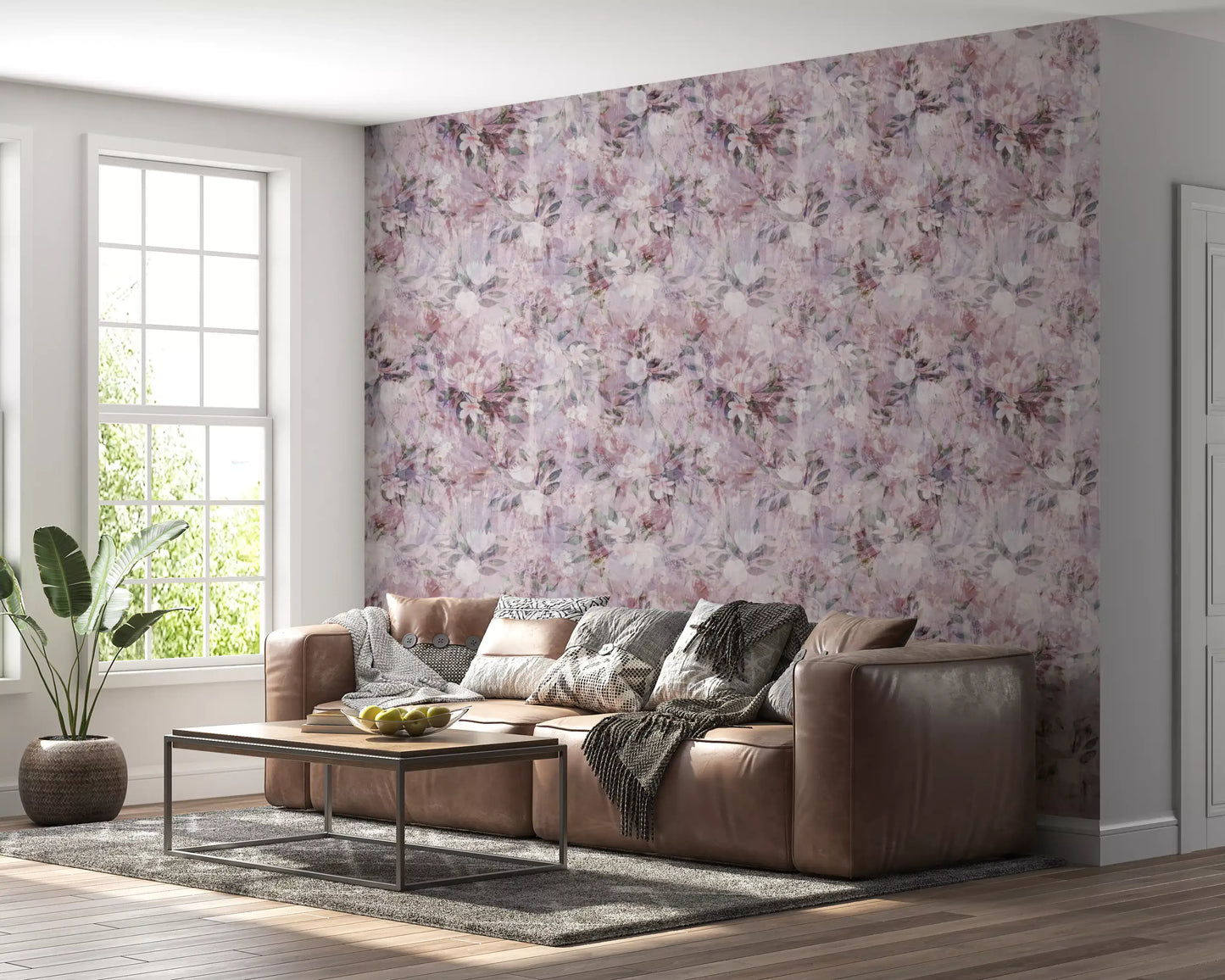 Muted Meadow Brushstroke Print Wallpaper⁠