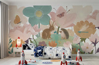 Meadow Friends and Garden Blooms Wall Mural