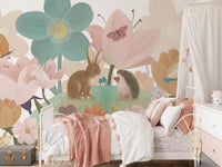 Meadow Friends and Garden Blooms Wall Mural