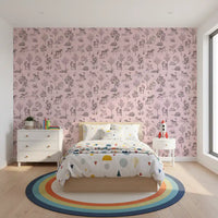 Enchanted Unicorn Forest in Blush Wallpaper⁠