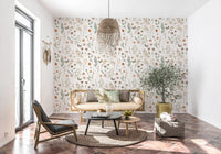 Rustic Meadow Botanical Sketch Wallpaper⁠