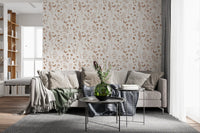 Rustic Meadow Botanical Sketch Wallpaper⁠