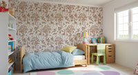 Monochromatic Wildlife Jungle Toile Wallpaper⁠