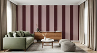 Minimalist Taupe and Chocolate Stripe Wallpaper⁠