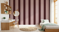 Minimalist Taupe and Chocolate Stripe Wallpaper⁠