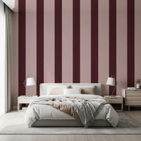 Minimalist Taupe and Chocolate Stripe Wallpaper⁠