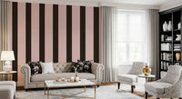 Mocha and Blush Striped Pattern Wallpaper⁠